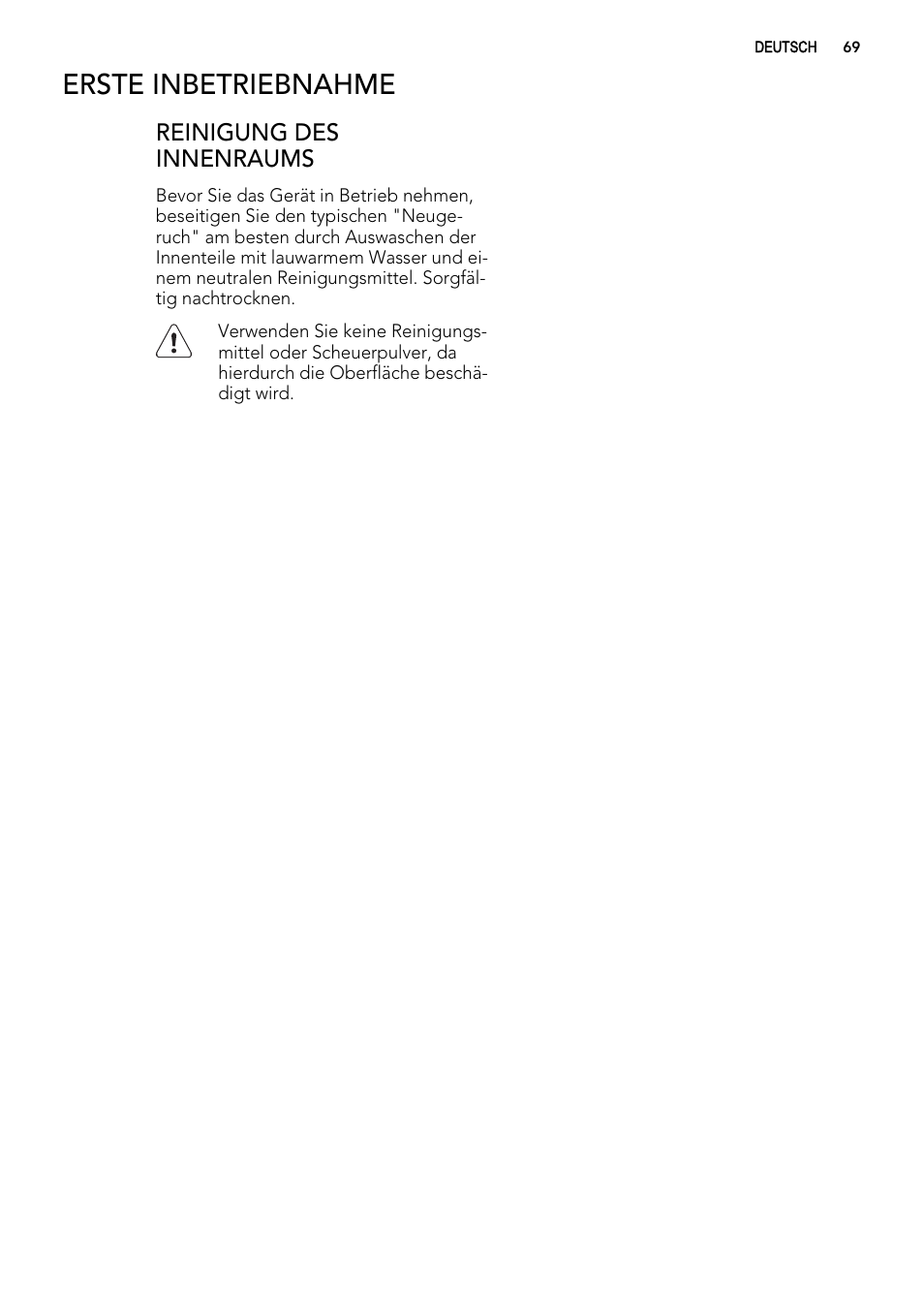 Erste inbetriebnahme | AEG A62300HLW0 User Manual | Page 69 / 84