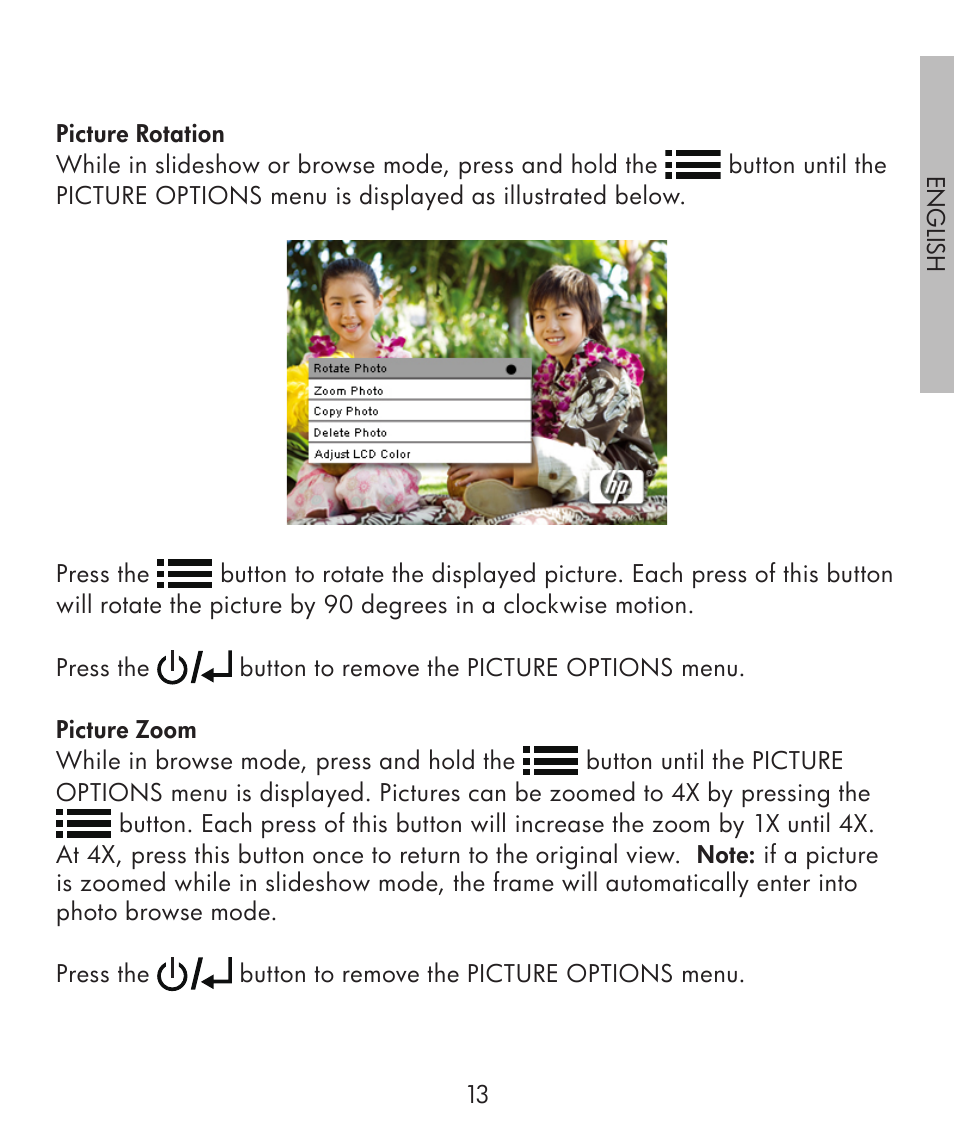 HP df300 Digital Picture Frame User Manual | Page 13 / 58