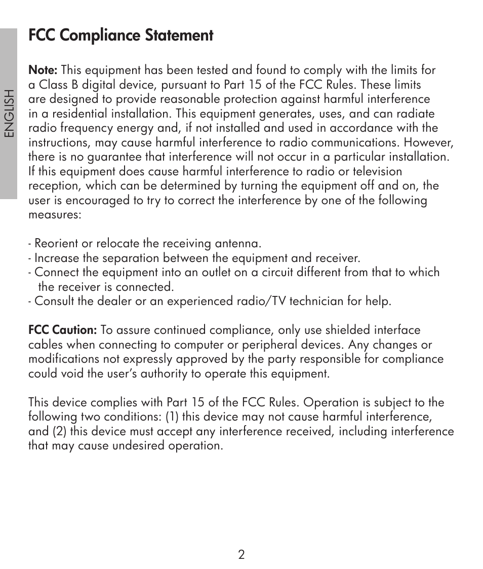 Fcc compliance statement | HP df300 Digital Picture Frame User Manual | Page 2 / 58
