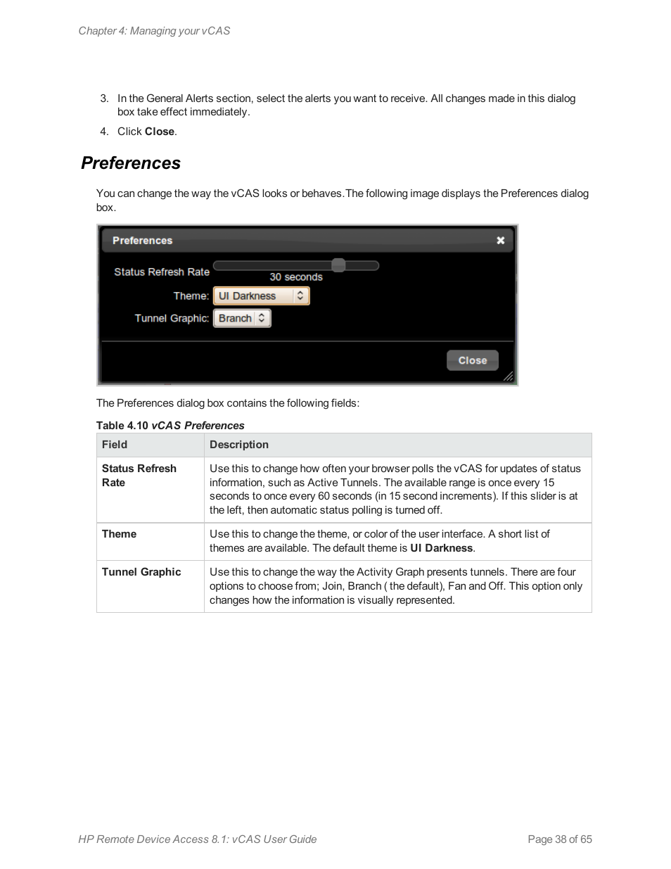 Preferences | HP Remote Device Access Software User Manual | Page 38 / 65