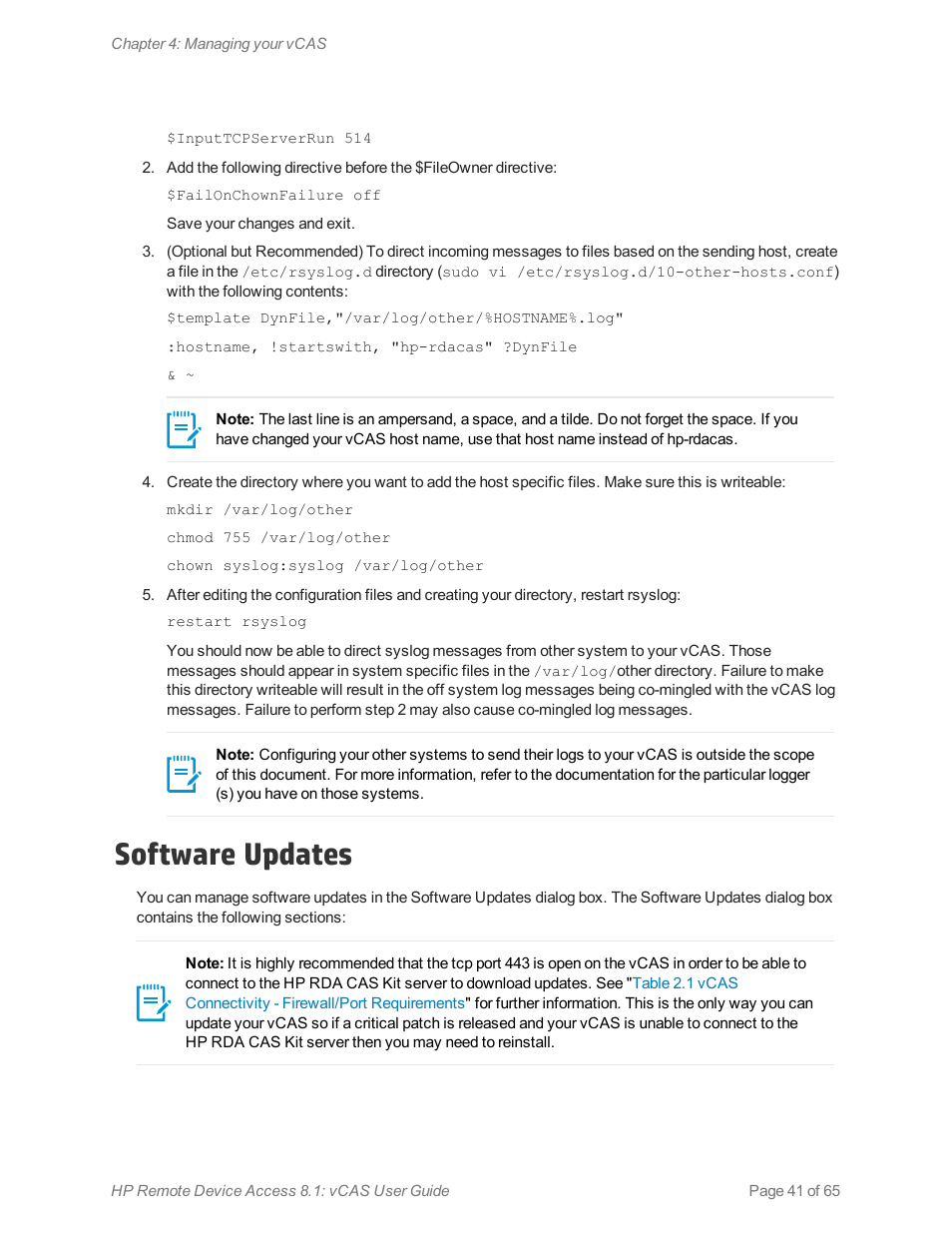 Software updates | HP Remote Device Access Software User Manual | Page 41 / 65