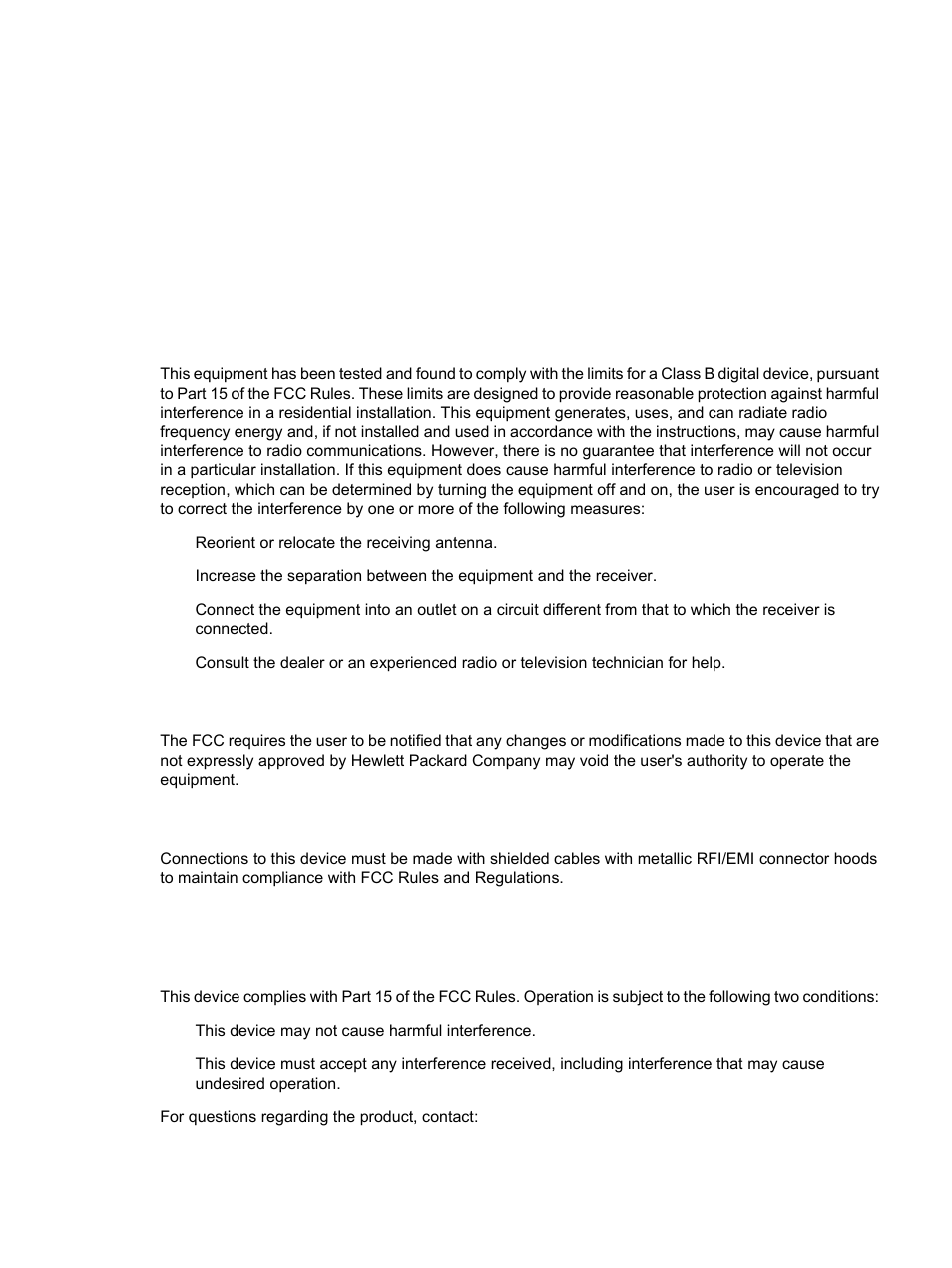Agency regulatory notices, Federal communications commission notice, Modifications | Cables | HP S2231 21.5-inch Diagonal LCD Monitor User Manual | Page 25 / 33