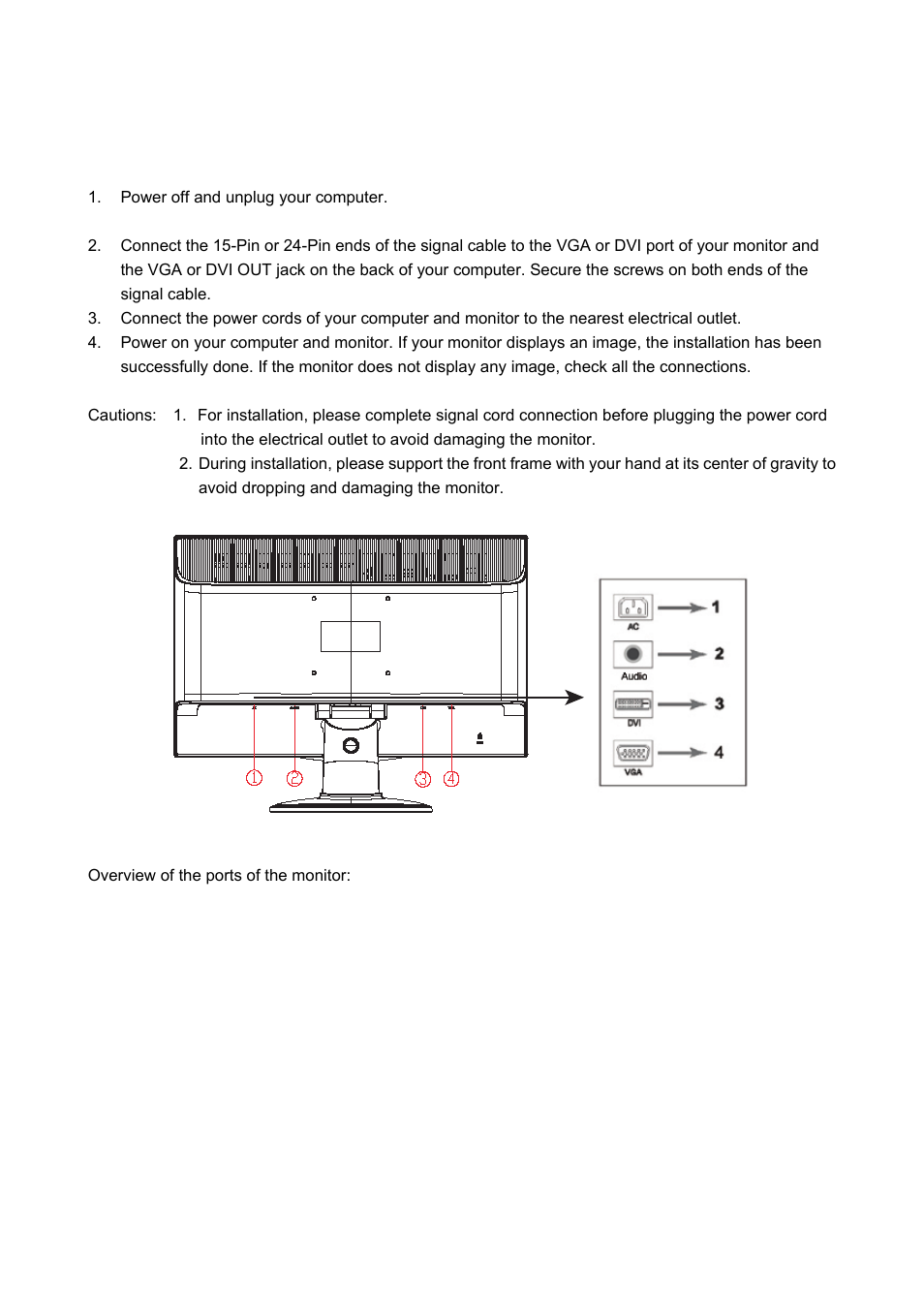 Connect your monitor to your computer, 2 connect your monitor to your computer | HP S2231 21.5-inch Diagonal LCD Monitor User Manual | Page 6 / 33