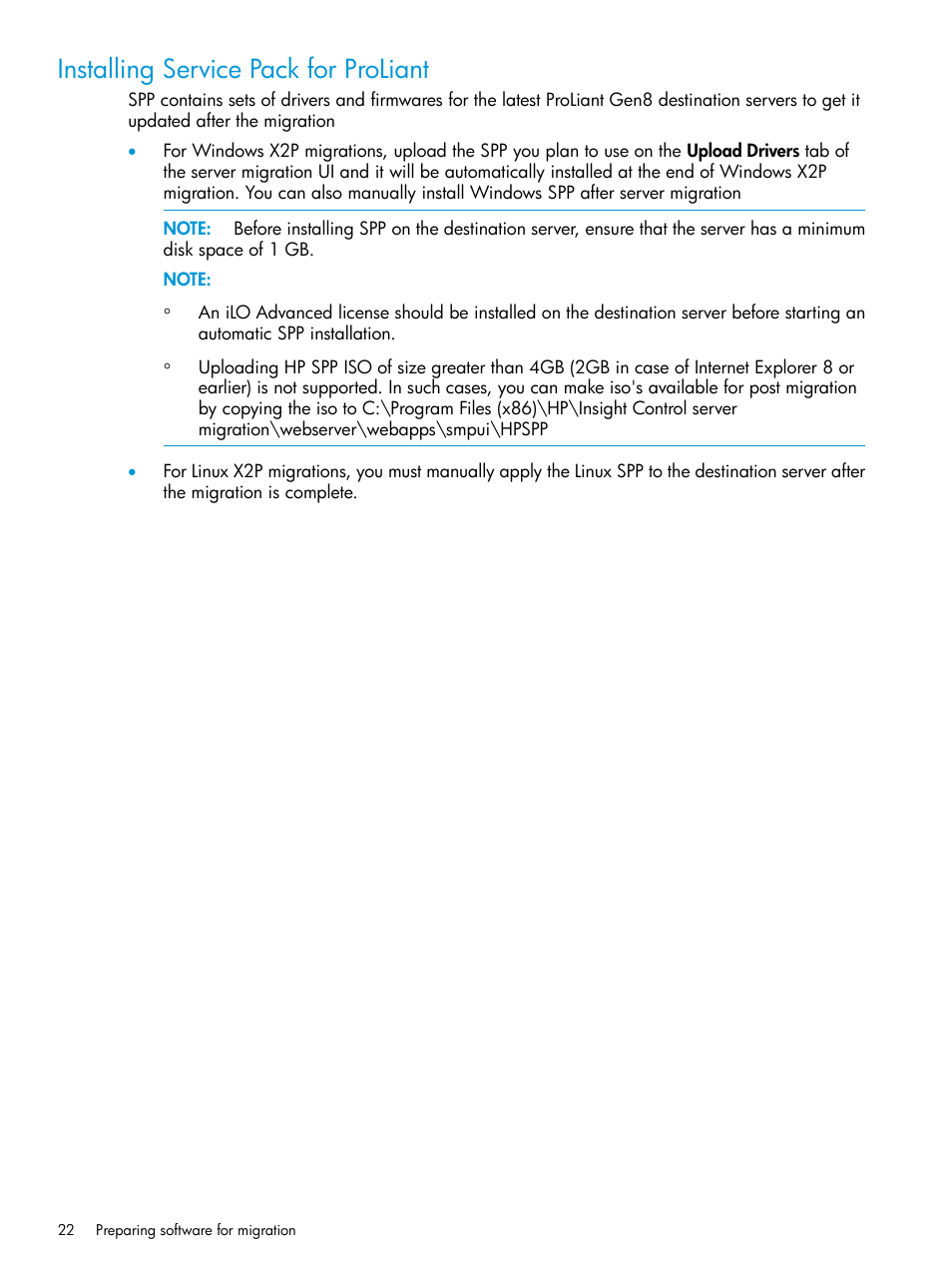 Installing service pack for proliant | HP Insight Control Software for Linux User Manual | Page 22 / 87