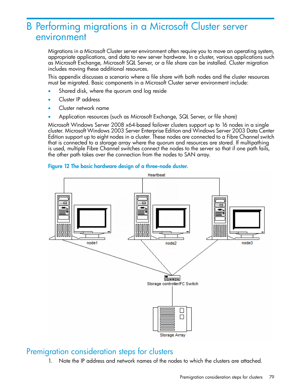 Premigration consideration steps for clusters | HP Insight Control Software for Linux User Manual | Page 79 / 87