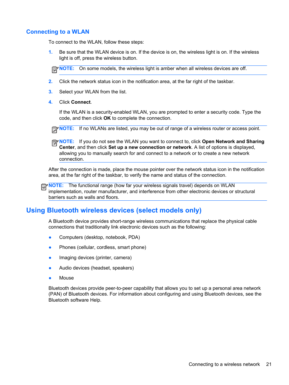 Connecting to a wlan | HP Pavilion dv7-7133nr Entertainment Notebook PC User Manual | Page 31 / 103