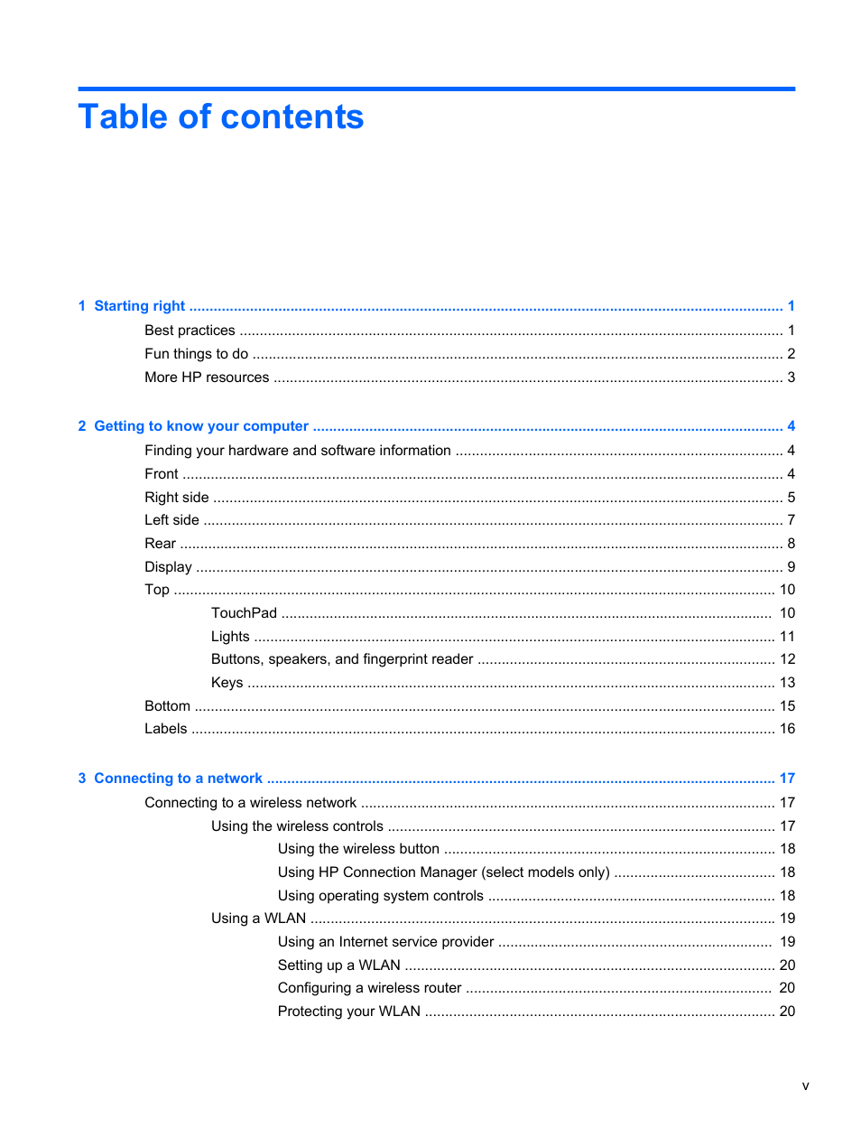 HP Pavilion dv7-7133nr Entertainment Notebook PC User Manual | Page 5 / 103