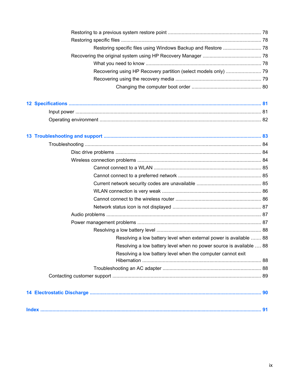 HP Pavilion dv7-7133nr Entertainment Notebook PC User Manual | Page 9 / 103
