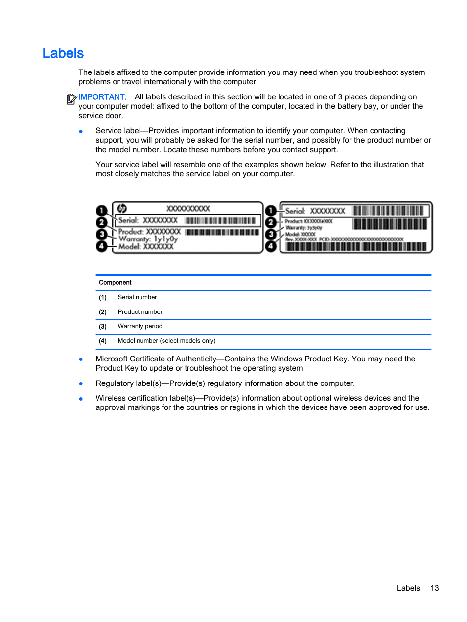 Labels | HP 15-r081nr Notebook PC User Manual | Page 23 / 77