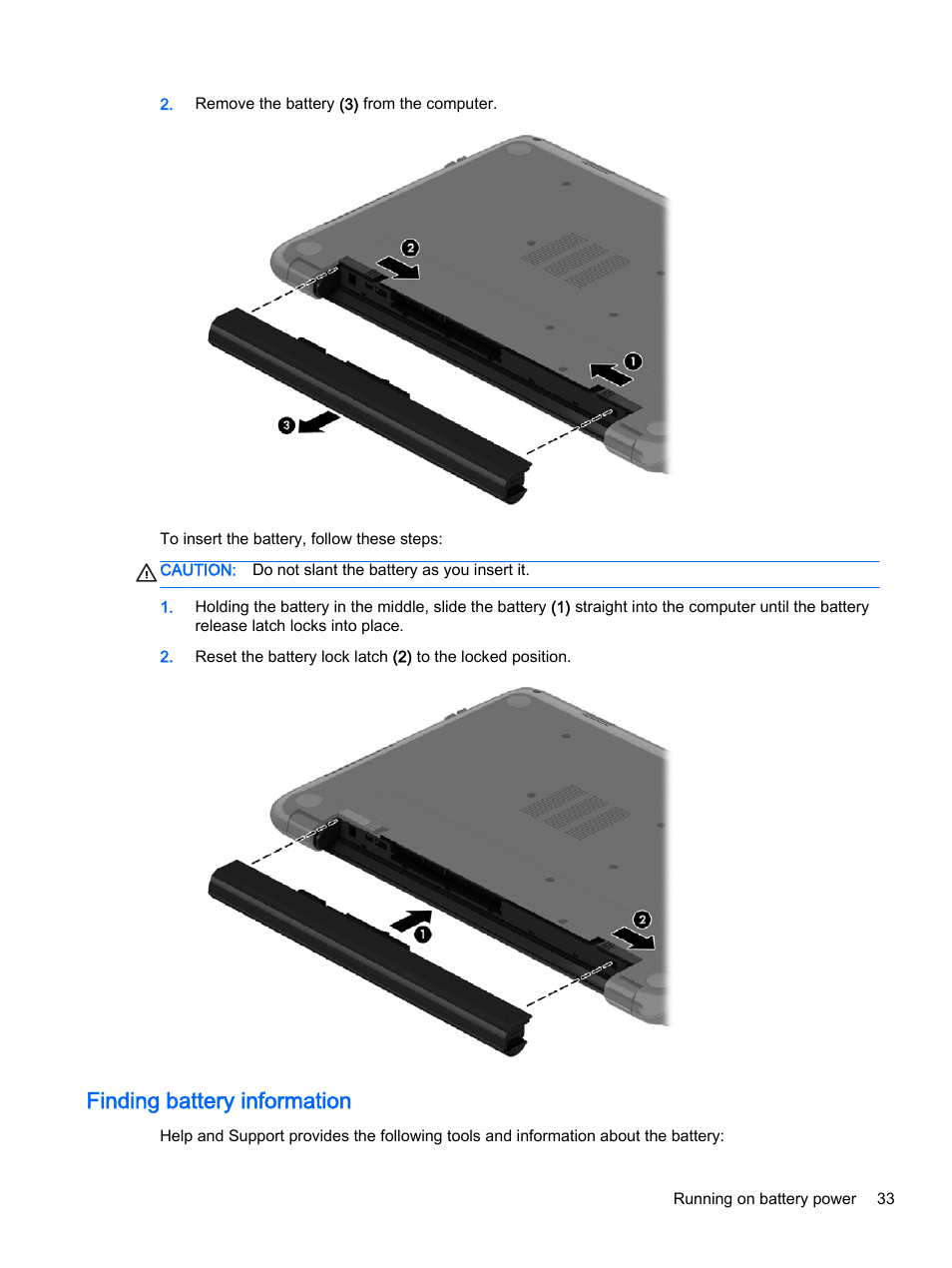 Finding battery information | HP 15-r081nr Notebook PC User Manual | Page 43 / 77