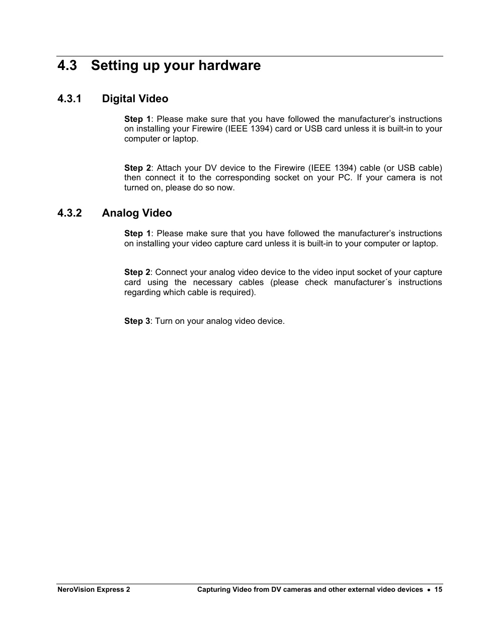 Setting up your hardware, Digital video, Analog video | 3 setting up your hardware | HP CD52 External CD-Writer Series User Manual | Page 15 / 89