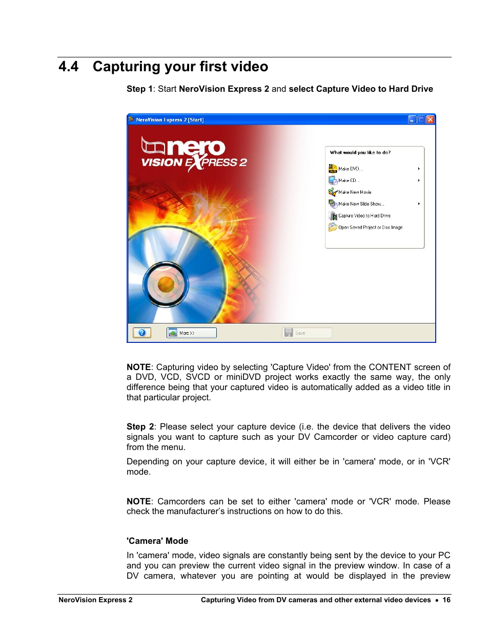 Capturing your first video, 4 capturing your first video | HP CD52 External CD-Writer Series User Manual | Page 16 / 89