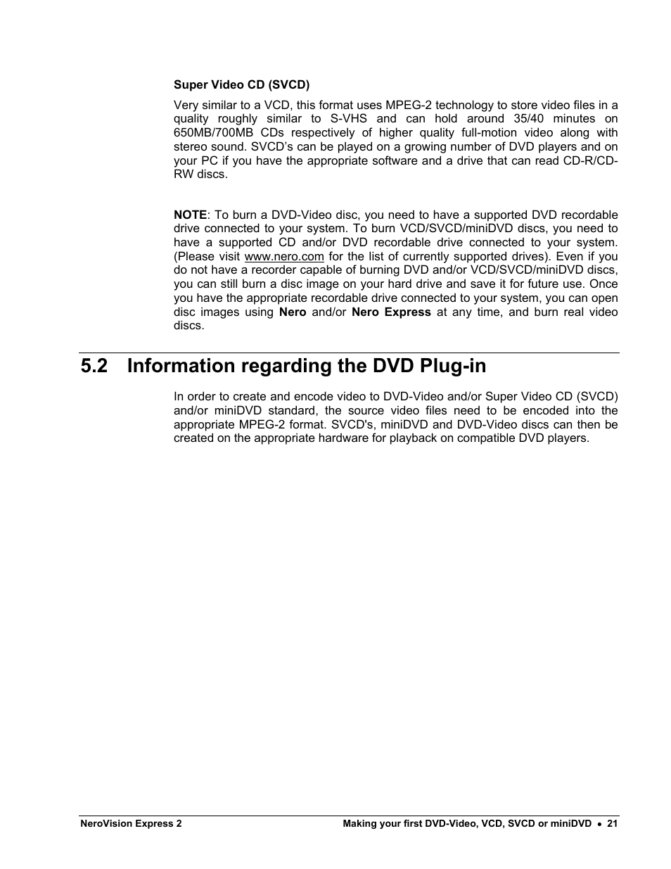 Information regarding the dvd plug-in, 2 information regarding the dvd plug-in | HP CD52 External CD-Writer Series User Manual | Page 21 / 89