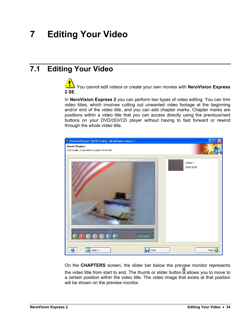 Editing your video, 7 editing your video, 1 editing your video | HP CD52 External CD-Writer Series User Manual | Page 34 / 89