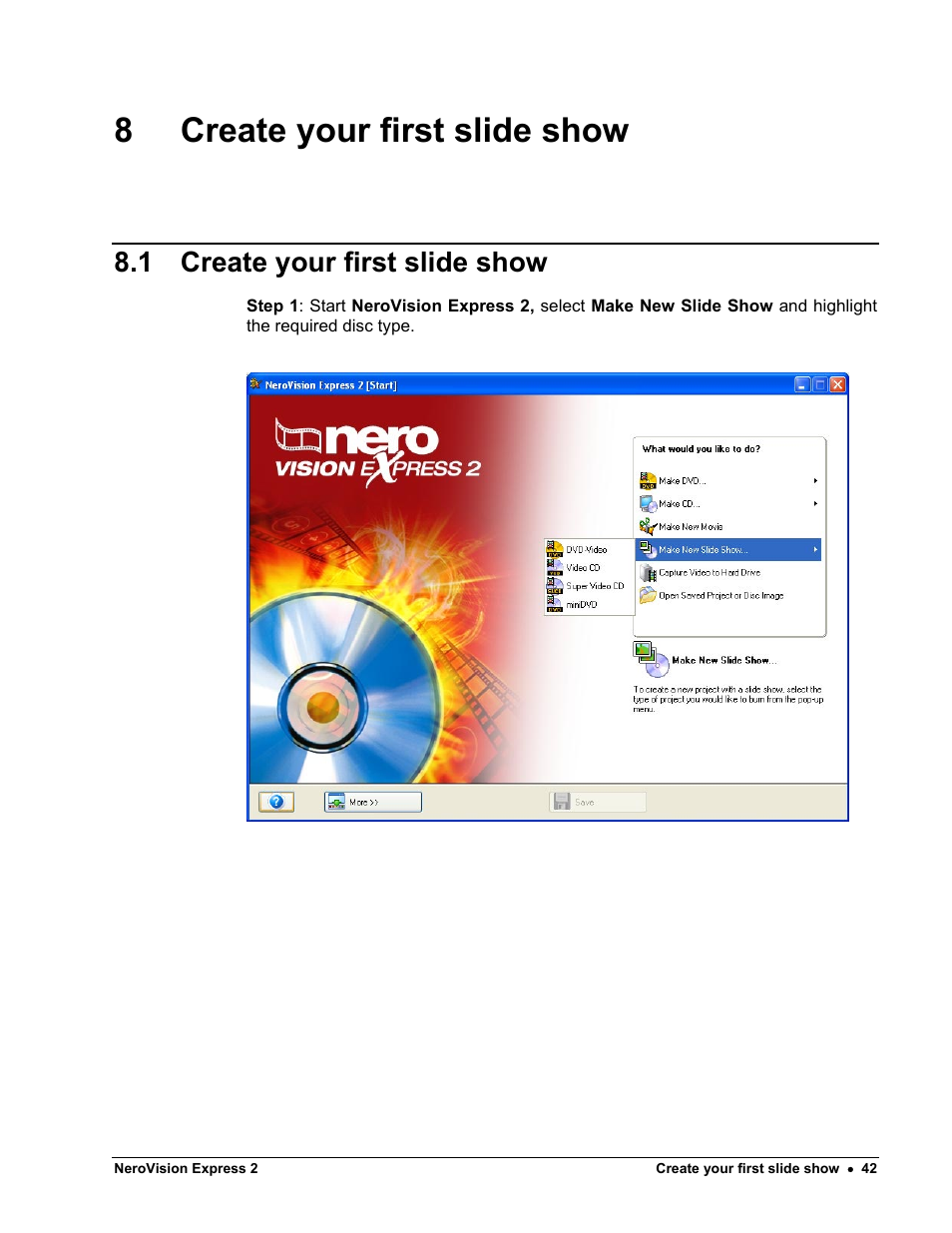 Create your first slide show, 8 create your first slide show, 1 create your first slide show | HP CD52 External CD-Writer Series User Manual | Page 42 / 89