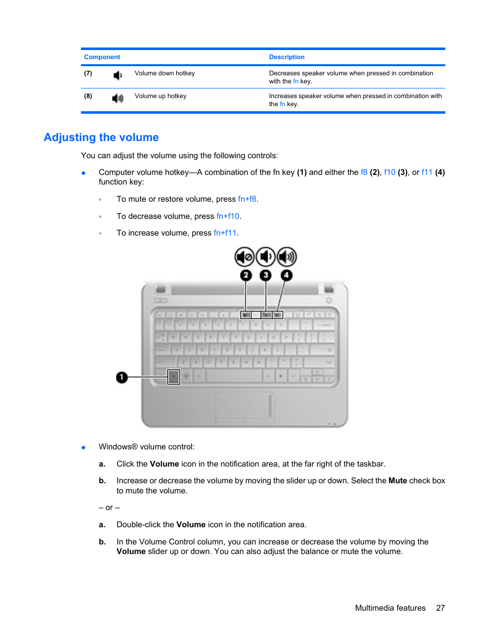 Adjusting the volume | HP Compaq Mini 311c-1140EI PC User Manual | Page 35 / 89