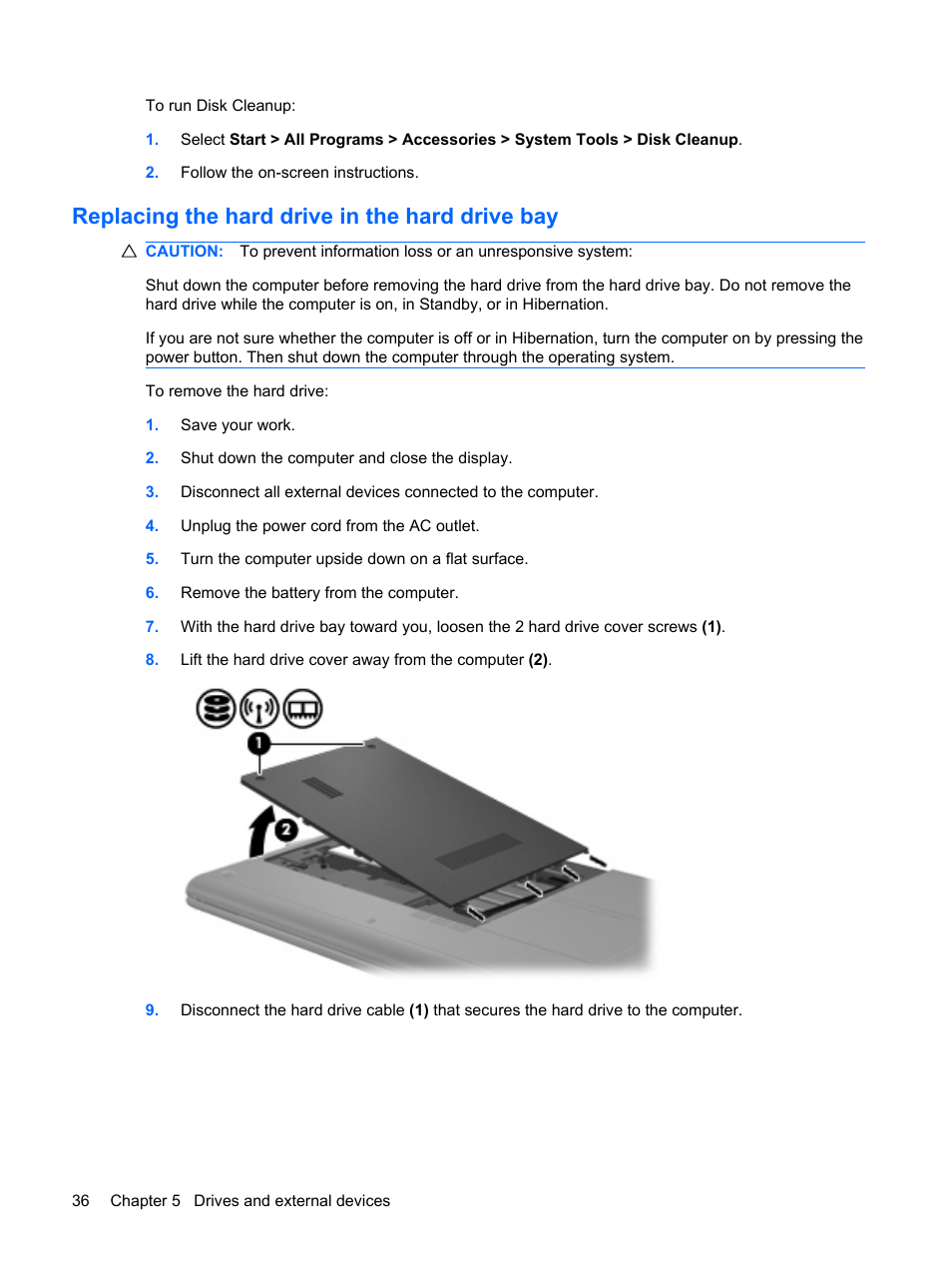 Replacing the hard drive in the hard drive bay | HP Compaq Mini 311c-1140EI PC User Manual | Page 44 / 89