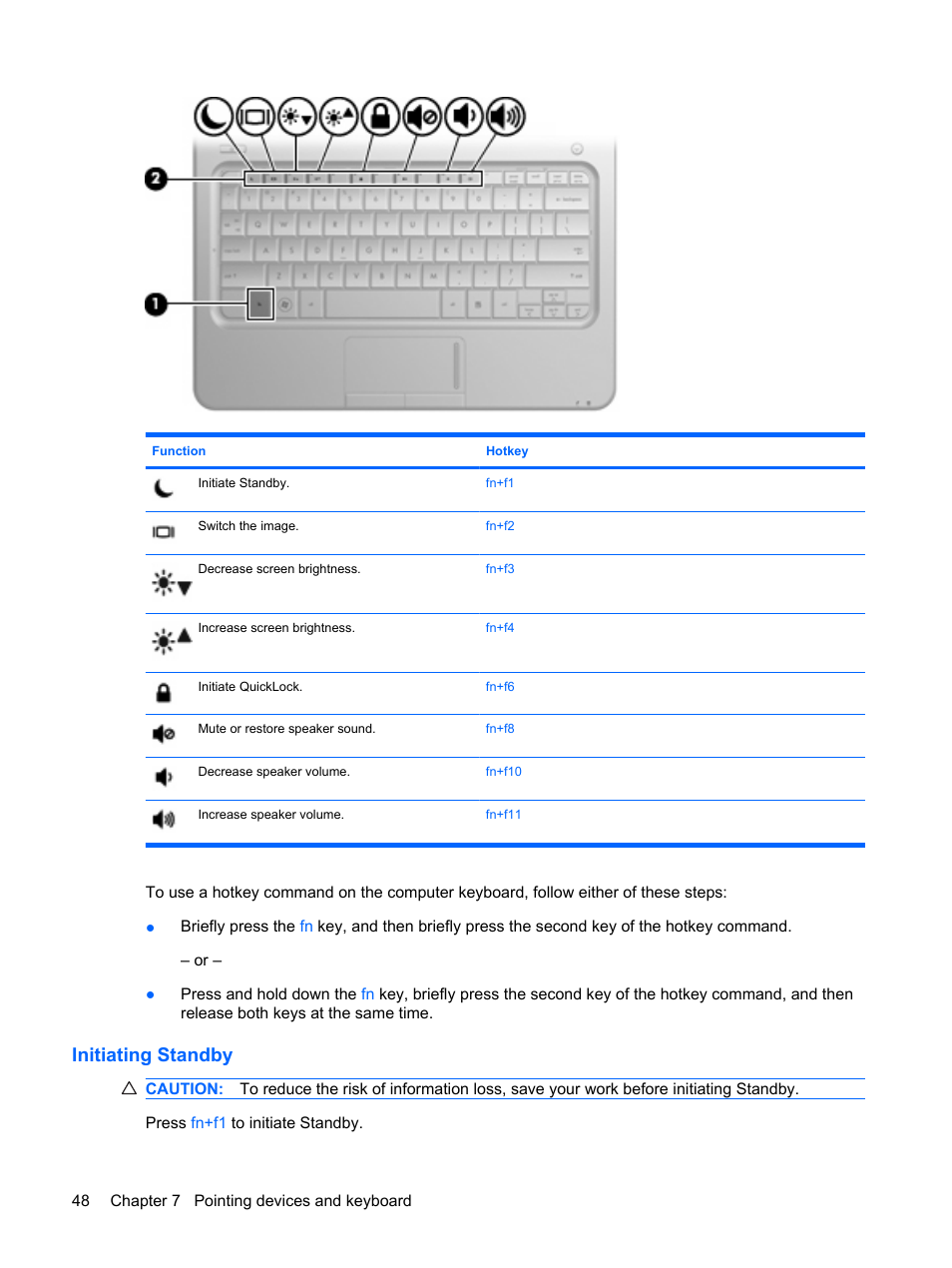 Initiating standby | HP Compaq Mini 311c-1140EI PC User Manual | Page 56 / 89