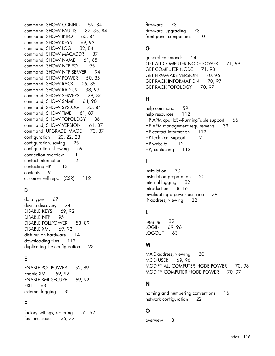 HP ProLiant SL2500 Scalable System User Manual | Page 116 / 117