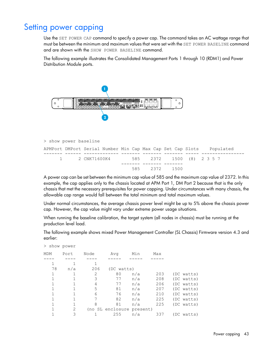 Setting power capping | HP ProLiant SL2500 Scalable System User Manual | Page 43 / 117