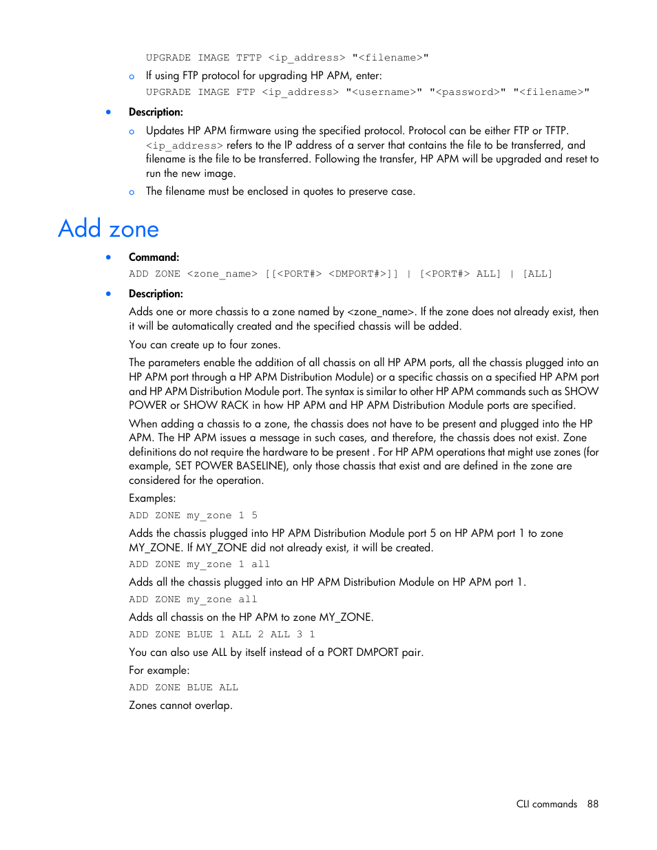 Add zone | HP ProLiant SL2500 Scalable System User Manual | Page 88 / 117