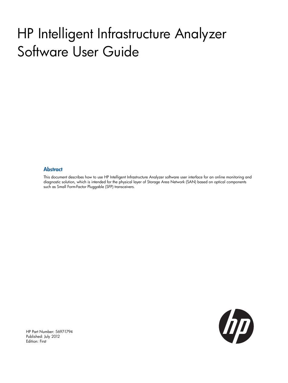 HP Intelligent Infrastructure Analyzer Software Licenses User Manual | 36 pages