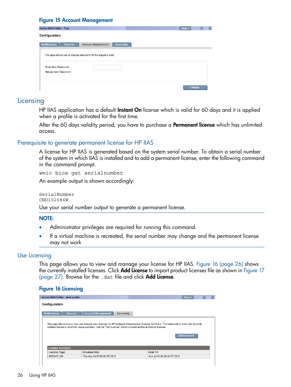 Licensing, Use licensing | HP Intelligent Infrastructure Analyzer Software Licenses User Manual | Page 26 / 36