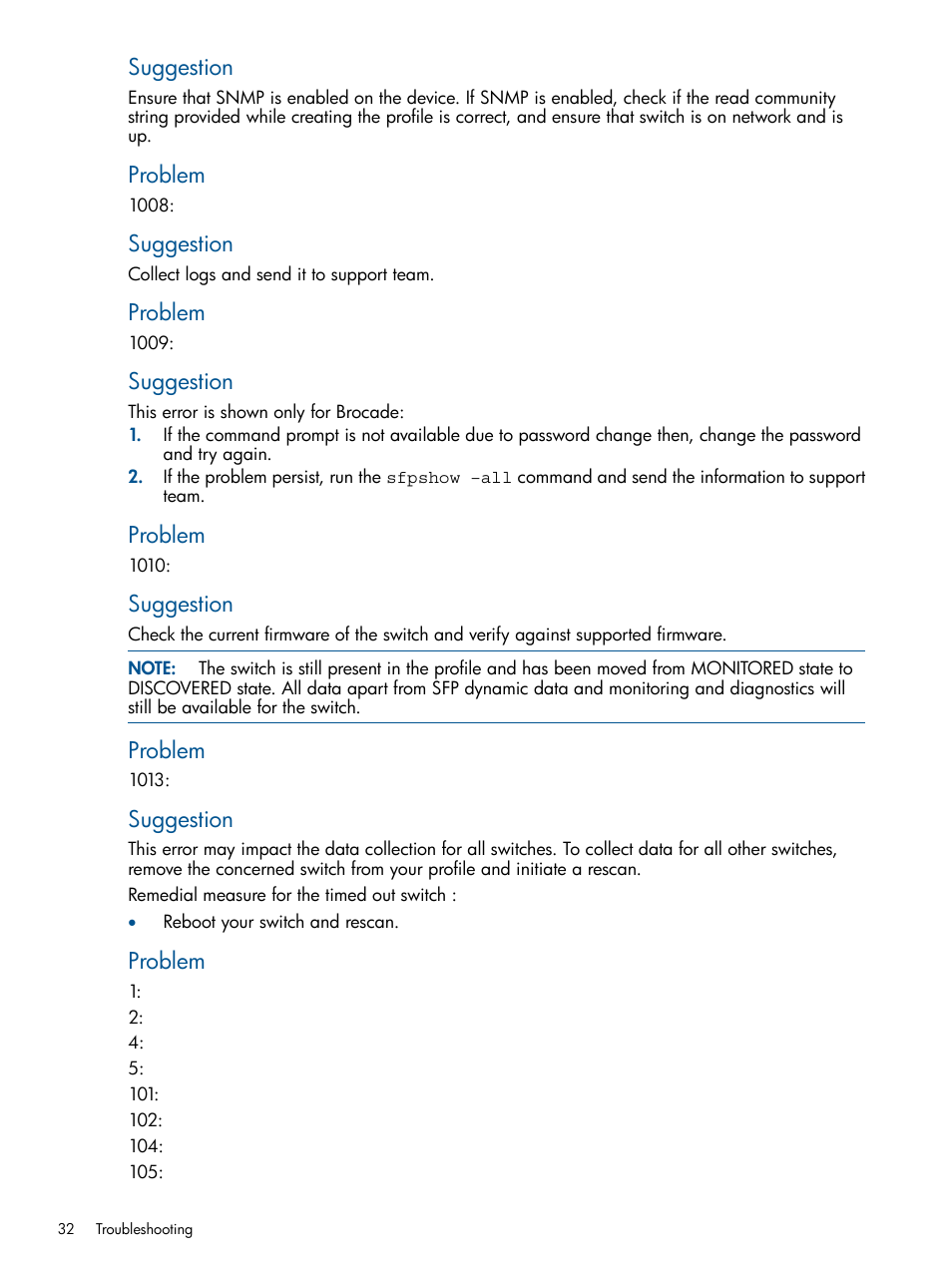 Suggestion, Problem | HP Intelligent Infrastructure Analyzer Software Licenses User Manual | Page 32 / 36