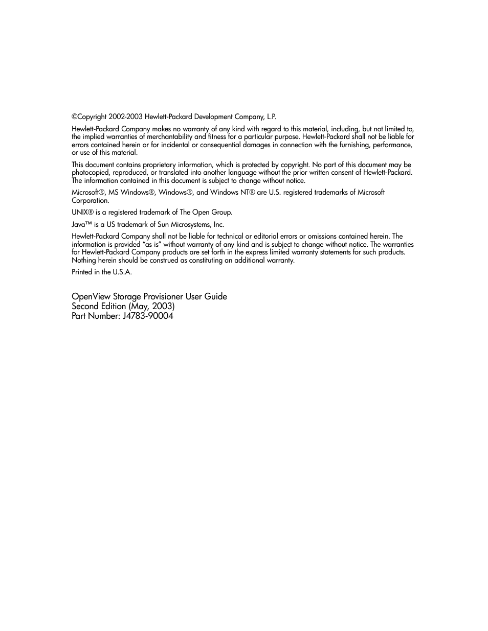 HP OpenView Storage Provisioner Software License User Manual | Page 2 / 172