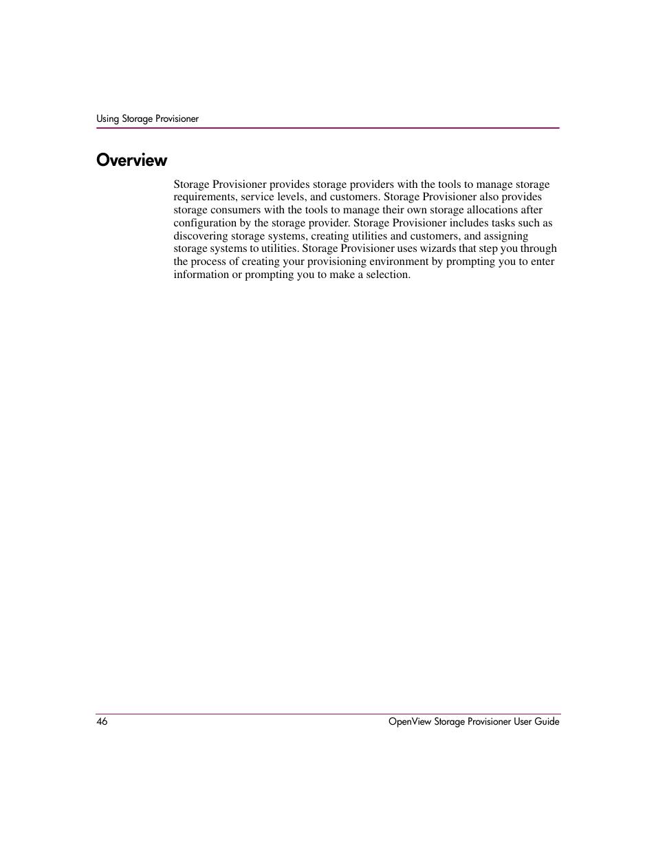 Overview | HP OpenView Storage Provisioner Software License User Manual | Page 48 / 172