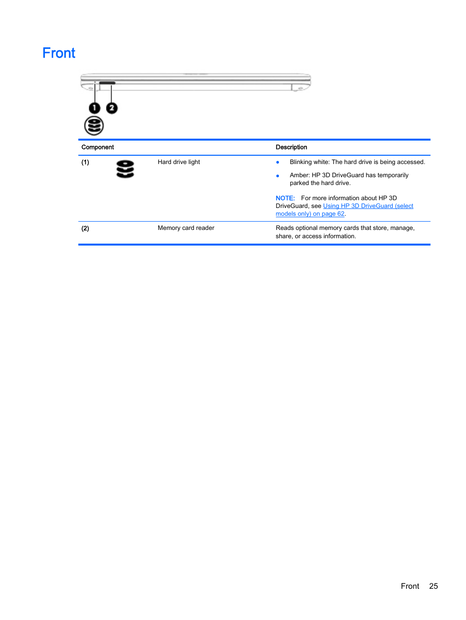 Front | HP ProBook 440 G2 Notebook PC User Manual | Page 35 / 111