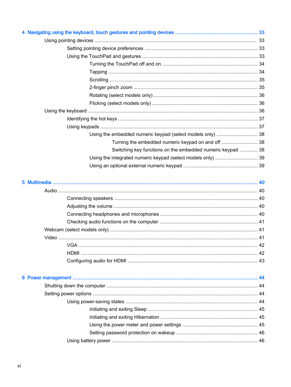 HP ProBook 440 G2 Notebook PC User Manual | Page 6 / 111