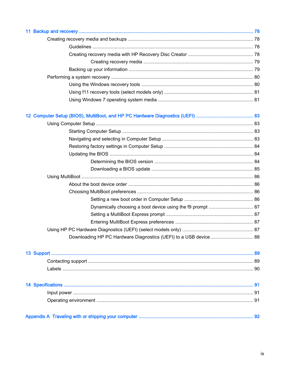 HP ProBook 440 G2 Notebook PC User Manual | Page 9 / 111