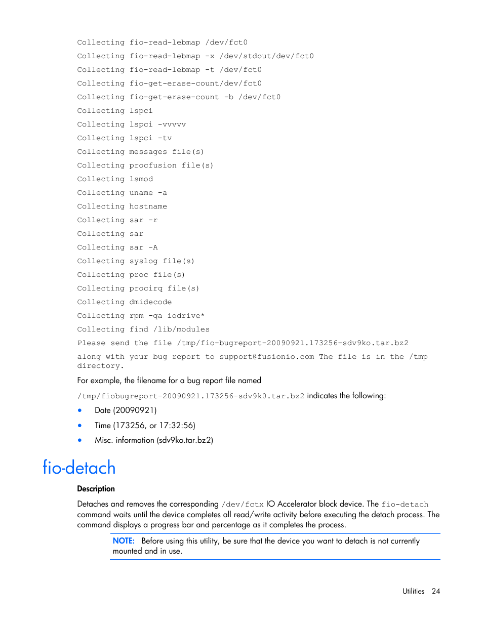 Fio-detach | HP IO Accelerator for BladeSystem c-Class User Manual | Page 24 / 51