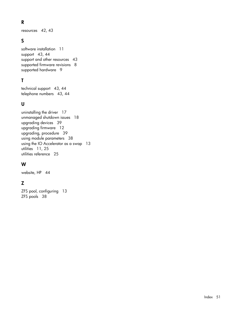 HP IO Accelerator for BladeSystem c-Class User Manual | Page 51 / 51