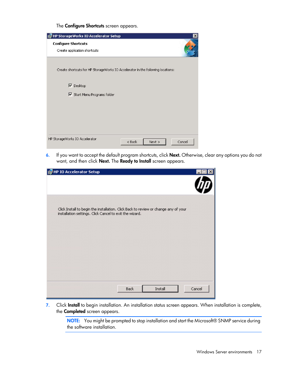 HP IO Accelerator for BladeSystem c-Class User Manual | Page 17 / 84