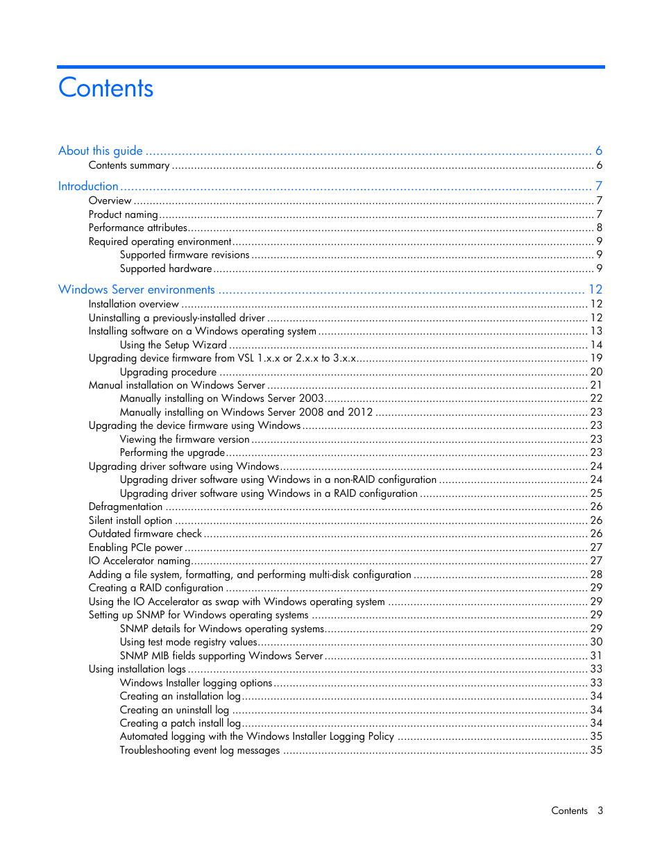 HP IO Accelerator for BladeSystem c-Class User Manual | Page 3 / 84