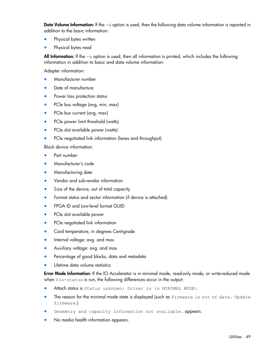 HP IO Accelerator for BladeSystem c-Class User Manual | Page 49 / 84