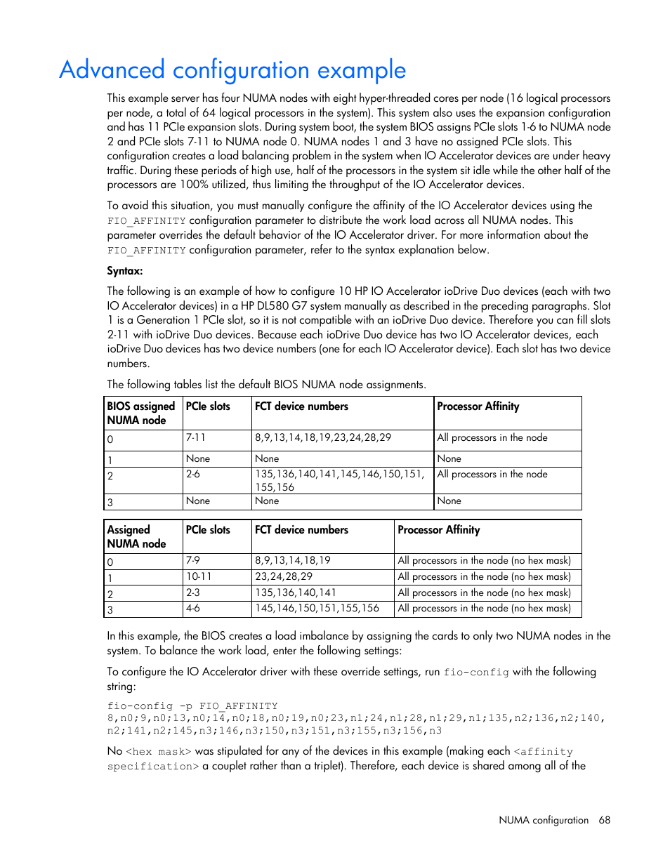 Advanced configuration example | HP IO Accelerator for BladeSystem c-Class User Manual | Page 68 / 84