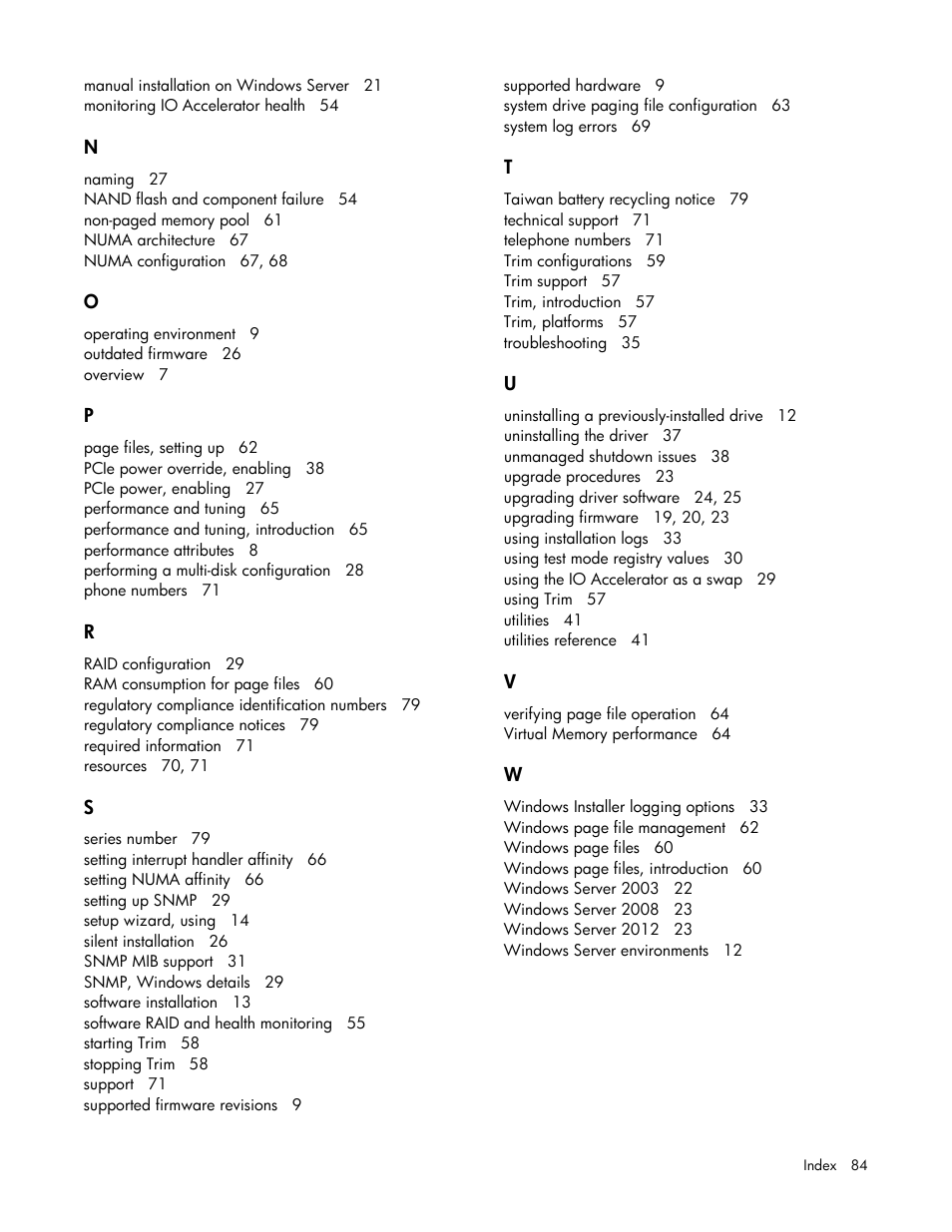 HP IO Accelerator for BladeSystem c-Class User Manual | Page 84 / 84