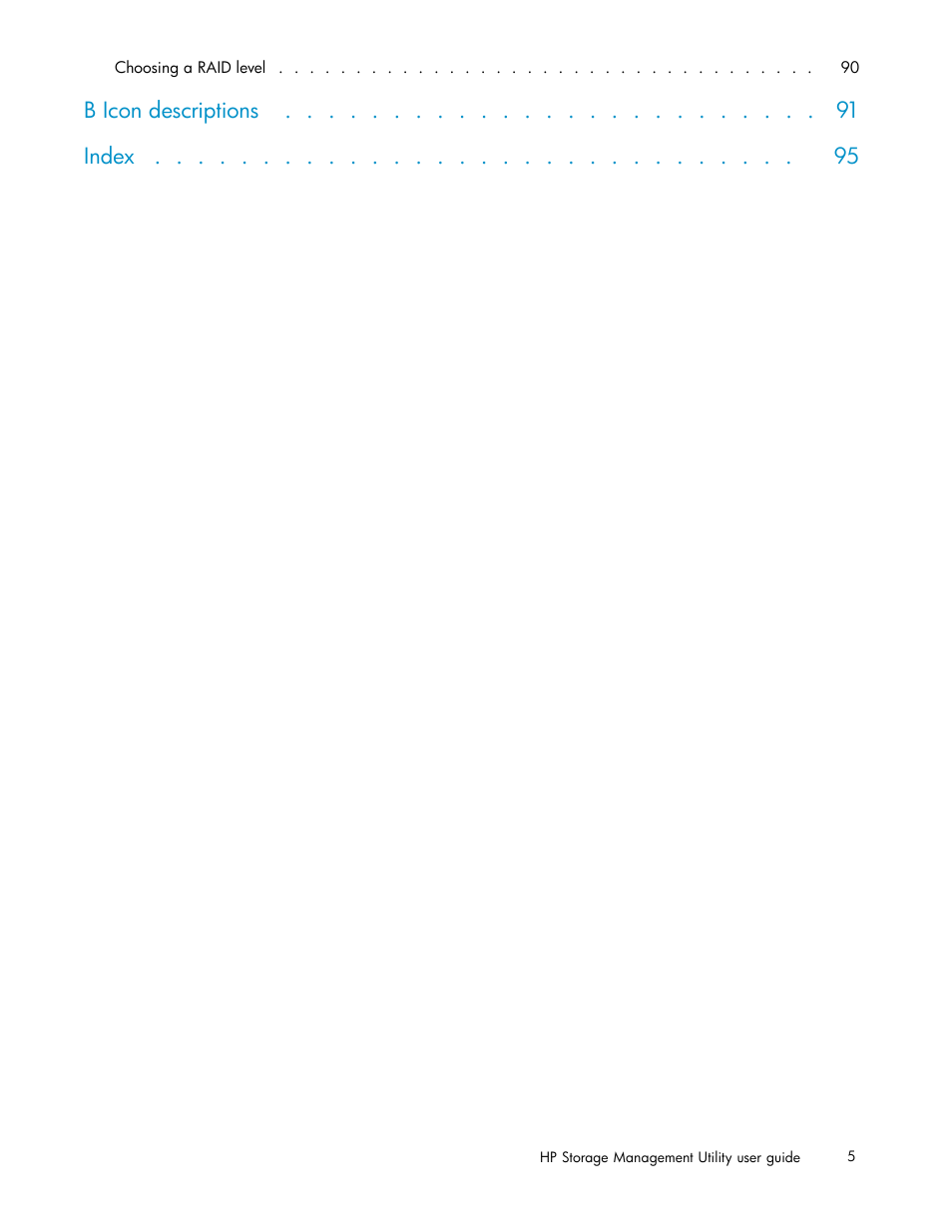 B icon descriptions index | HP StorageWorks 1510i Modular Smart Array User Manual | Page 5 / 99