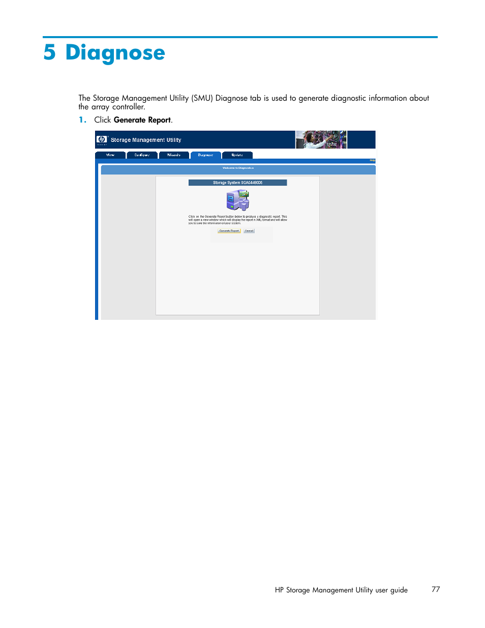 5 diagnose, Diagnose | HP StorageWorks 1510i Modular Smart Array User Manual | Page 77 / 99