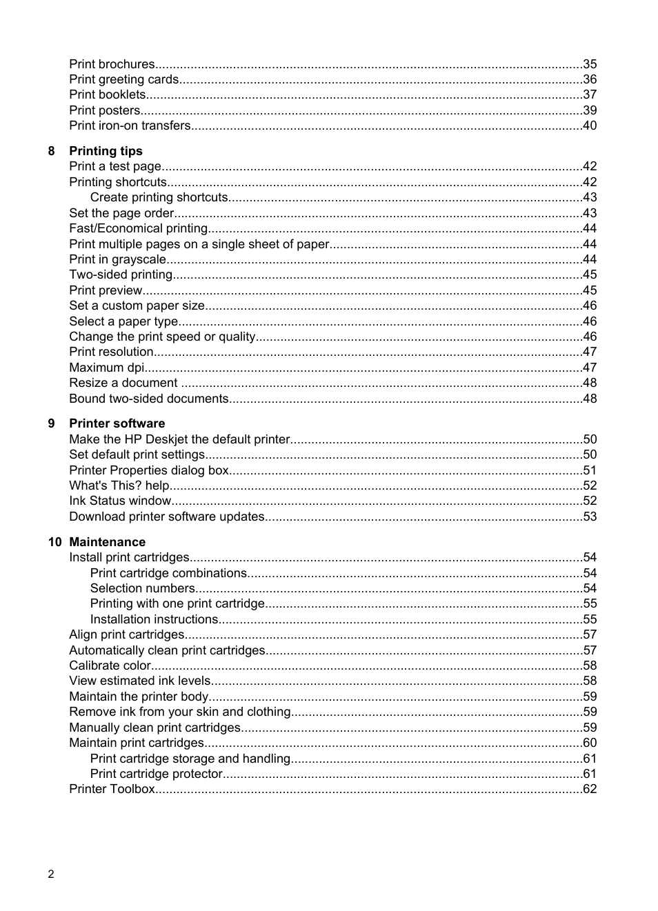 HP Deskjet D2445 Printer User Manual | Page 4 / 98