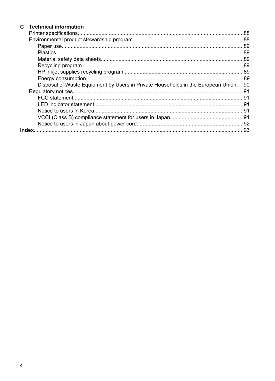 HP Deskjet D2445 Printer User Manual | Page 6 / 98