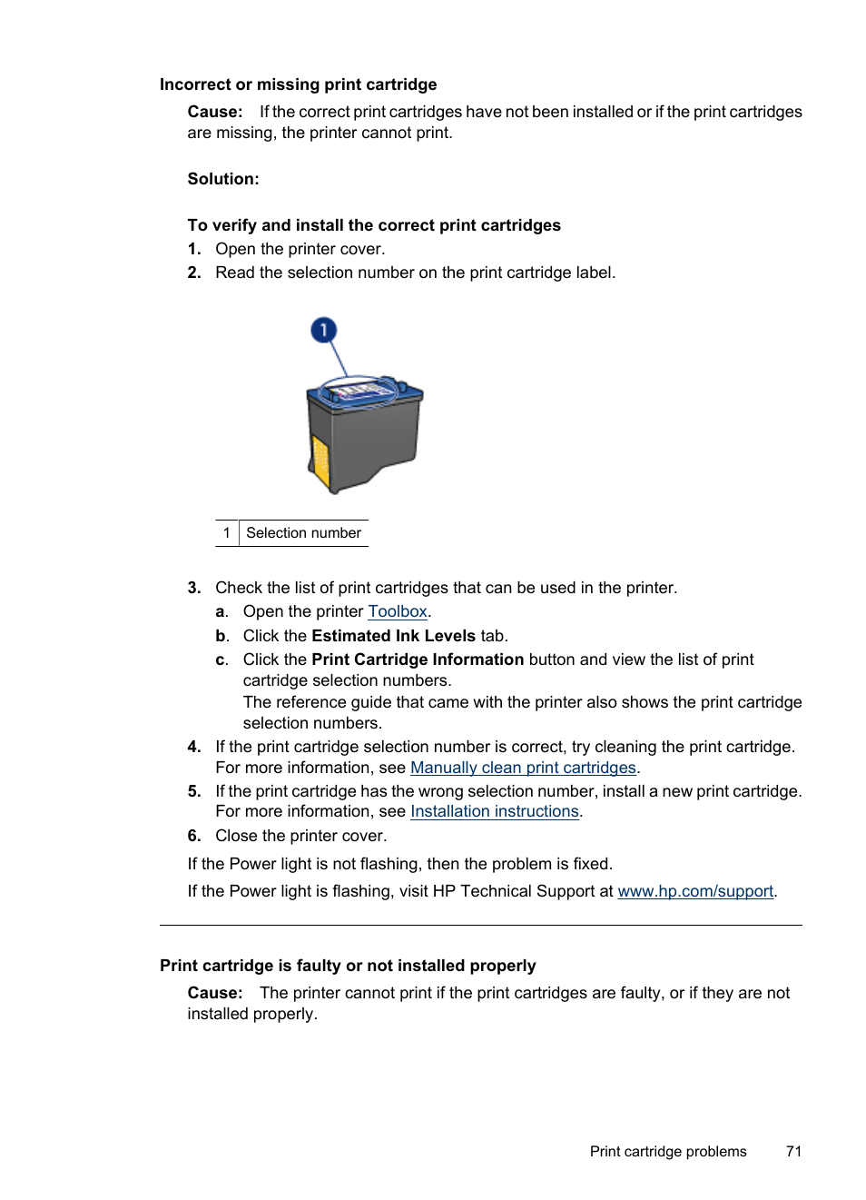 Incorrect or missing print cartridge | HP Deskjet D2445 Printer User Manual | Page 73 / 98