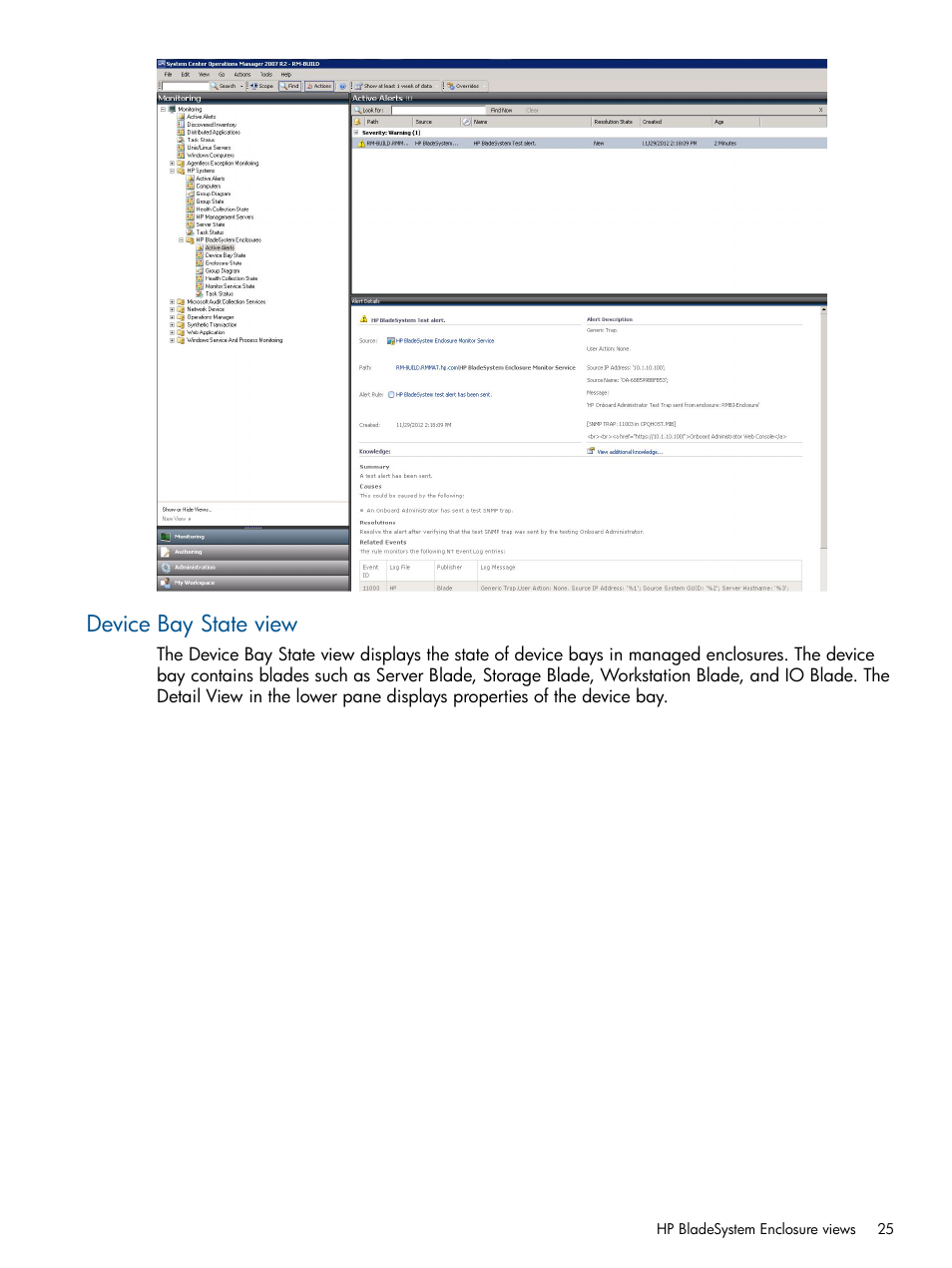 Device bay state view | HP OneView for Microsoft System Center User Manual | Page 25 / 60