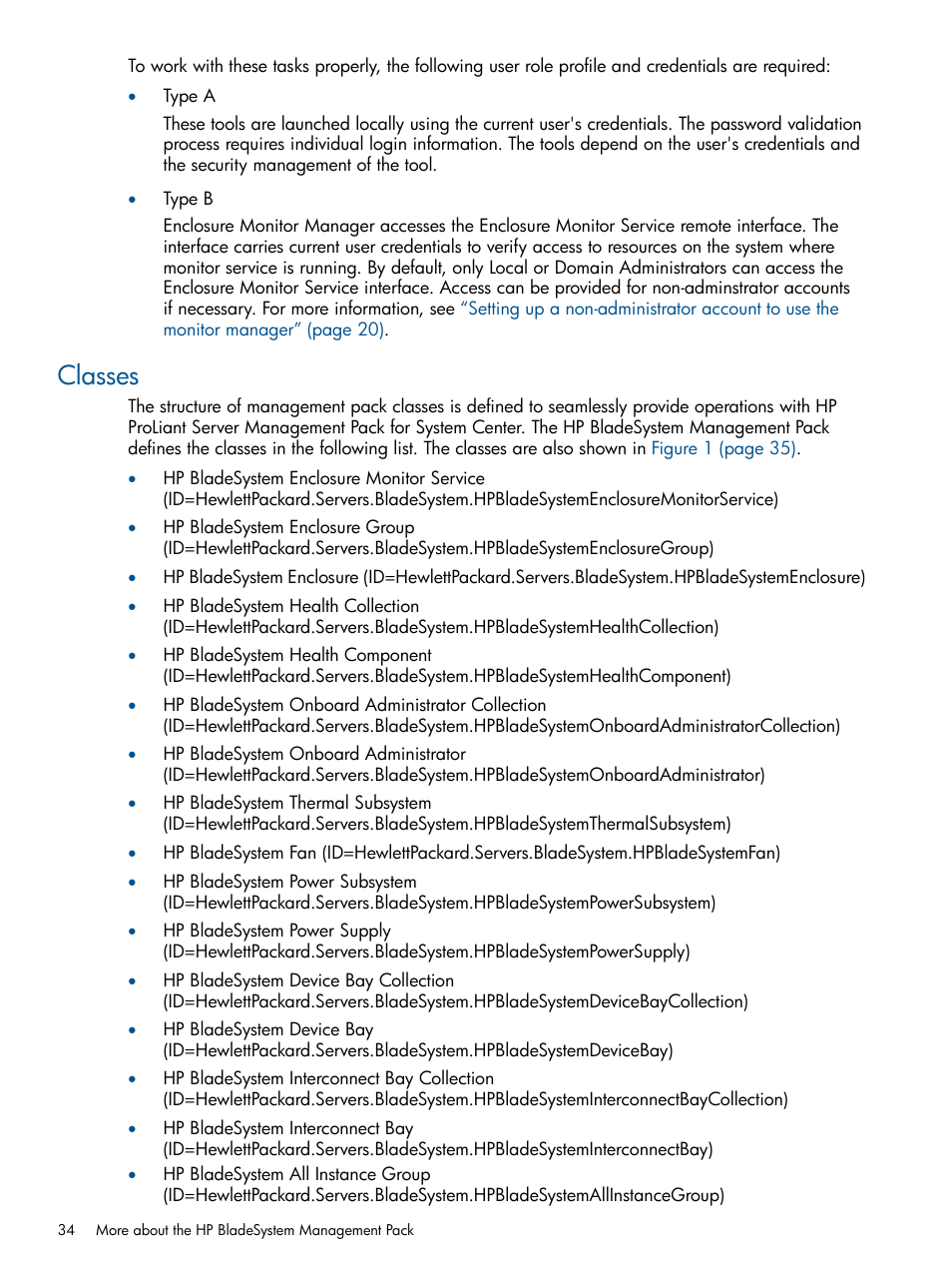 Classes | HP OneView for Microsoft System Center User Manual | Page 34 / 60