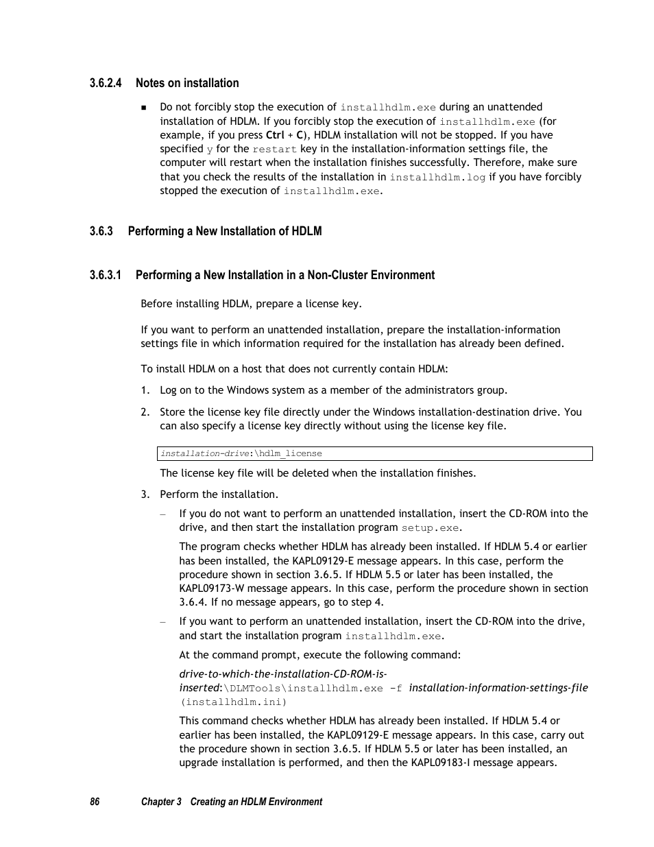 3 performing a new installation of hdlm | HP Hitachi Dynamic Link Manager Software User Manual | Page 102 / 411