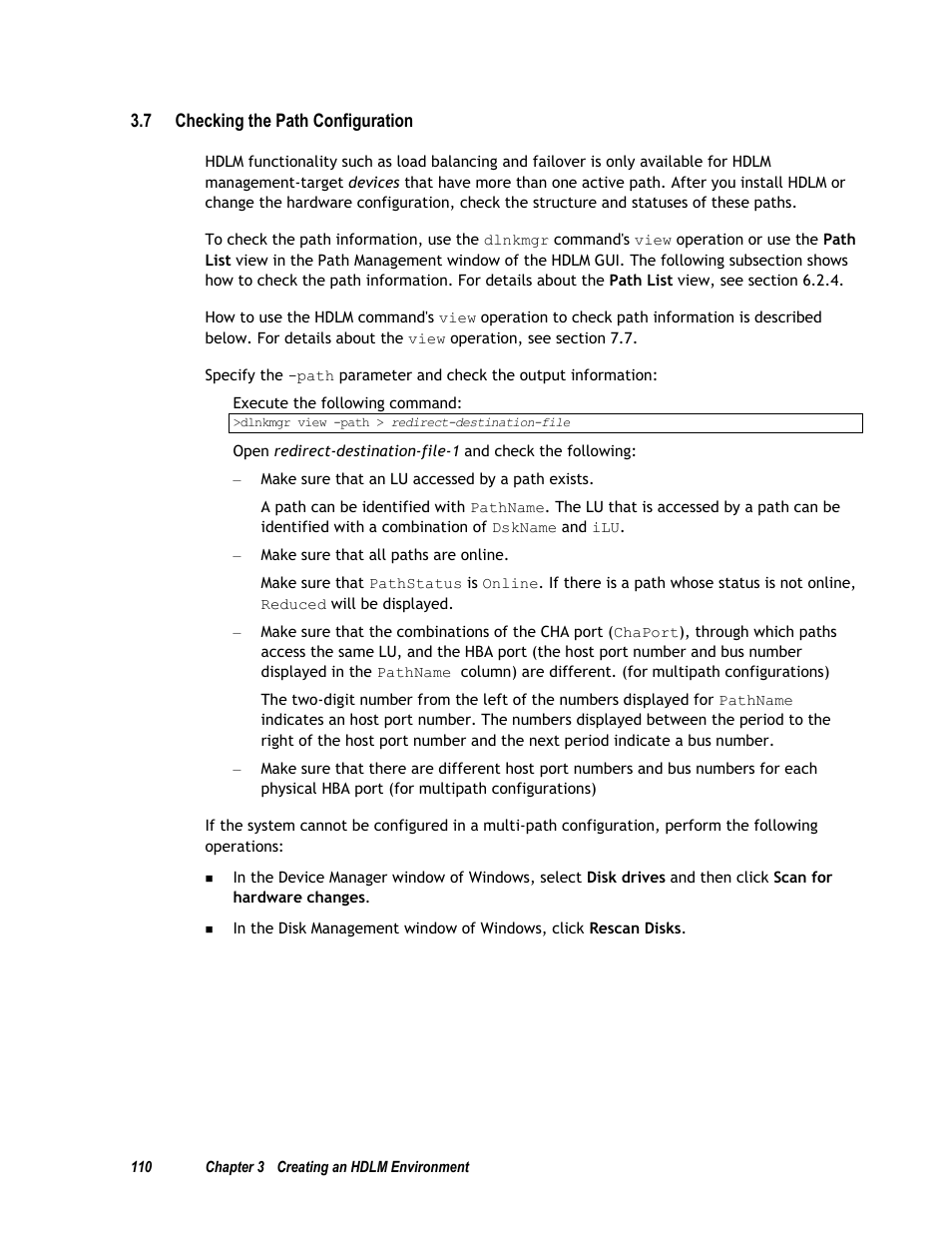 7 checking the path configuration, Ction 3.7) | HP Hitachi Dynamic Link Manager Software User Manual | Page 126 / 411