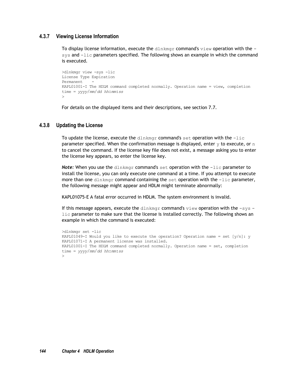 7 viewing license information, 8 updating the license | HP Hitachi Dynamic Link Manager Software User Manual | Page 160 / 411